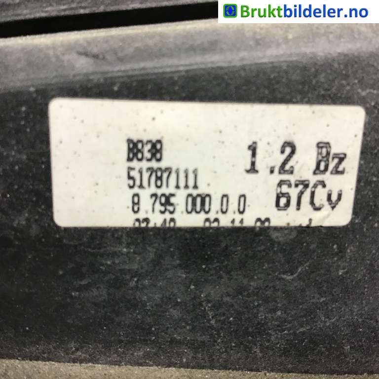 Kjølevifte til Fiat 500 2008-2020  (FIAT|52057327|8 795 00 0 0|51787111)
