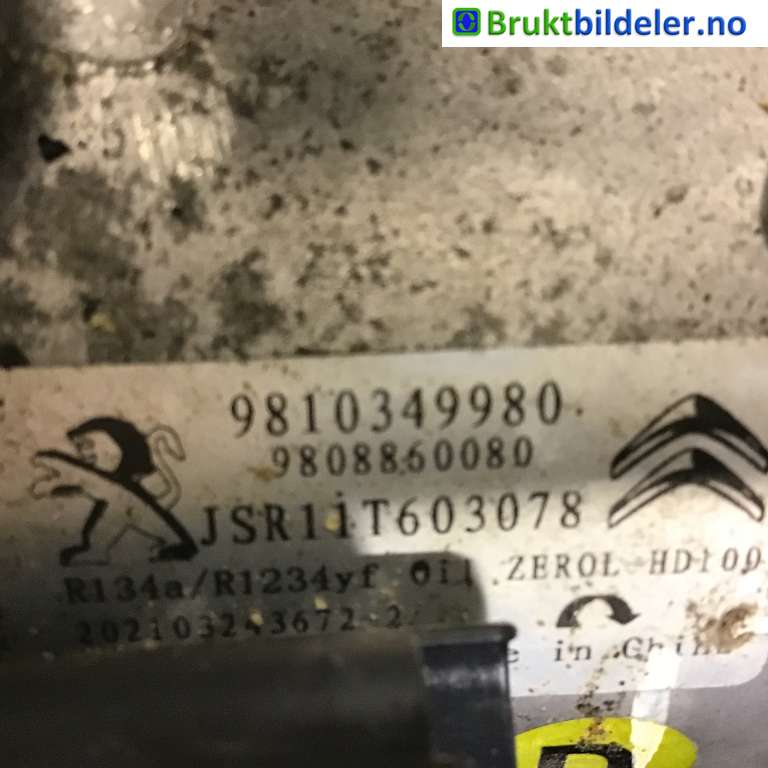 Aircondition kompressor til Opel Combo E 2019-->>  (OPEL|9810349980||JSR11T603078)