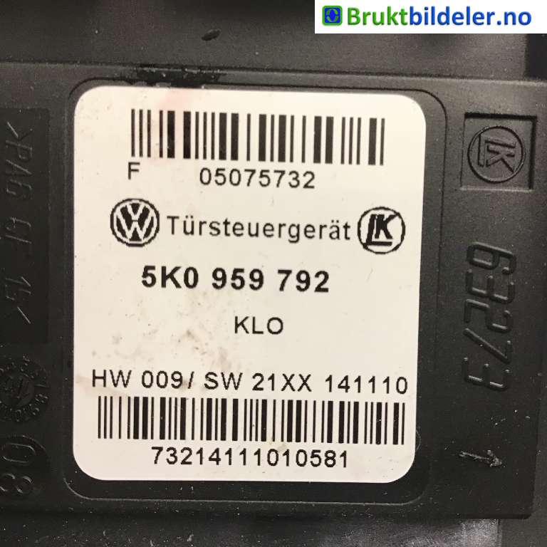 Ruteheis høyre foran til VW Caddy 2010-2015 (Type III, Fase 2)  (VOLKSWAGEN|5K0 959 792|05075732|)