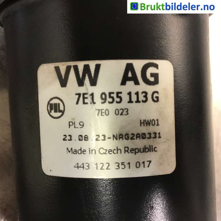 Viskermotor frontrute til VW Transporter / Caravelle 2019-->> (T6.1) (T6.1) (Volkswagen|7E1 955 113 G|443 122 351 017|----------)