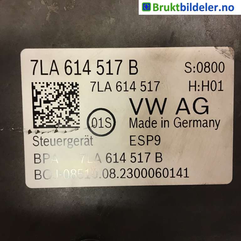ABS sentral til VW Transporter / Caravelle 2019-->> (T6.1) (T6.1) (Volkswagen|7LA 614 517 B|0 265 293 566|)