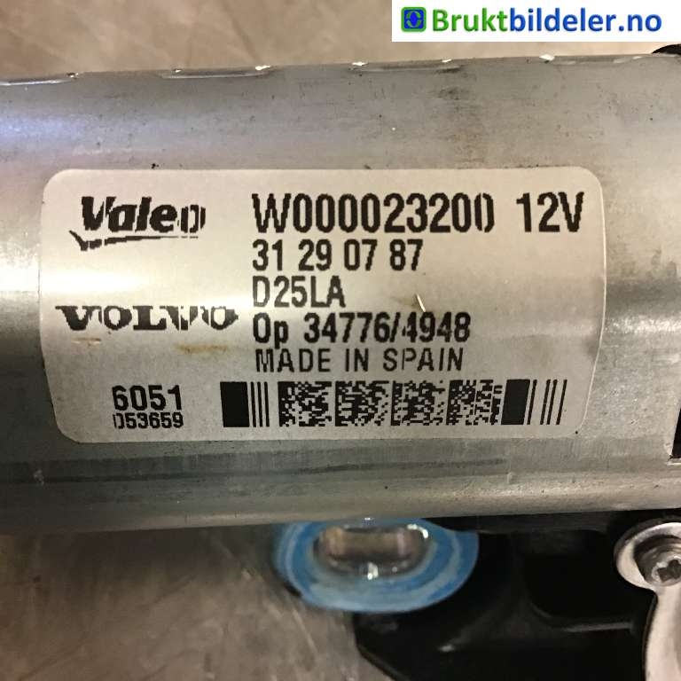 Viskermotor bakrute til Volvo V70 2007-2013 (Type III, Fase 1)  (VOLVO|31290787|W000023200|)