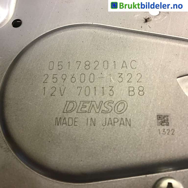 Viskermotor bakrute til Dodge Journey 2008-2010  (DODGE|5178 201AC|259600-1322|)