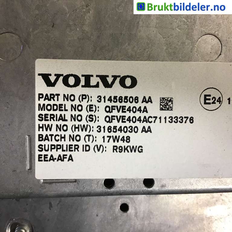 Instrument kjørecomputer til Volvo V90 / V90 CC / S90 2016-->>  (VOLVO|31456506AA|QFVE404A|)