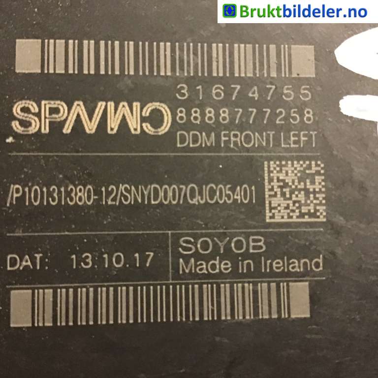 Ruteheis venstre foran til Volvo V90 / V90 CC / S90 2016-->>  (VOLVO|31349756|8888777258|31674755)