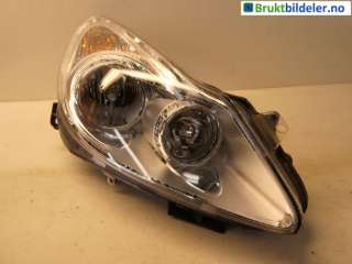 Frontlykt høyre halogen til Opel Corsa D,   (OPEL|93189358|89313305)
