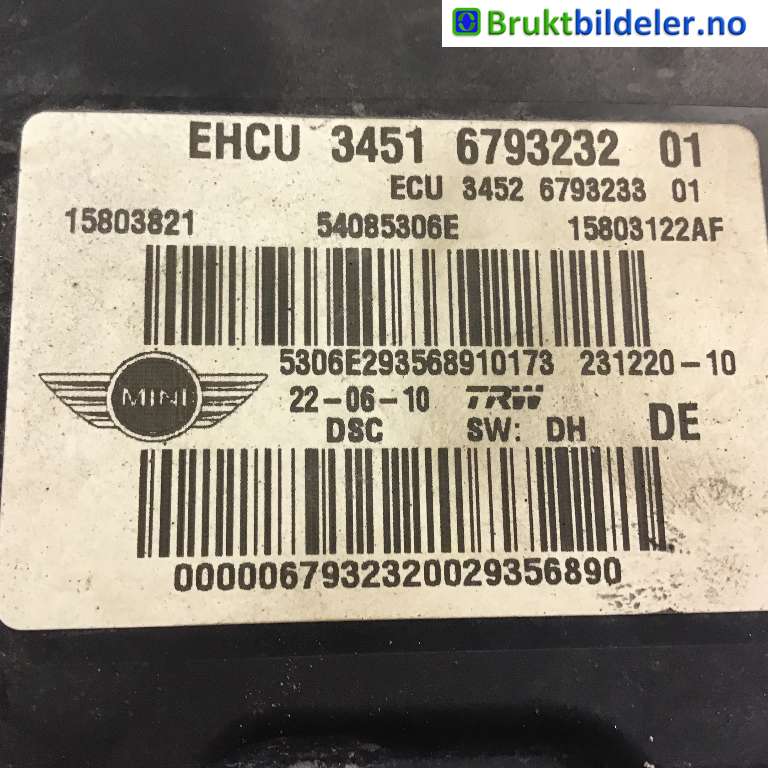 ABS sentral til Mini One/Cooper 2007-2014 (R55-57) (R55-57) (MINI|34 51 6 798 847|54085306E|34 51 6 793 232 01)