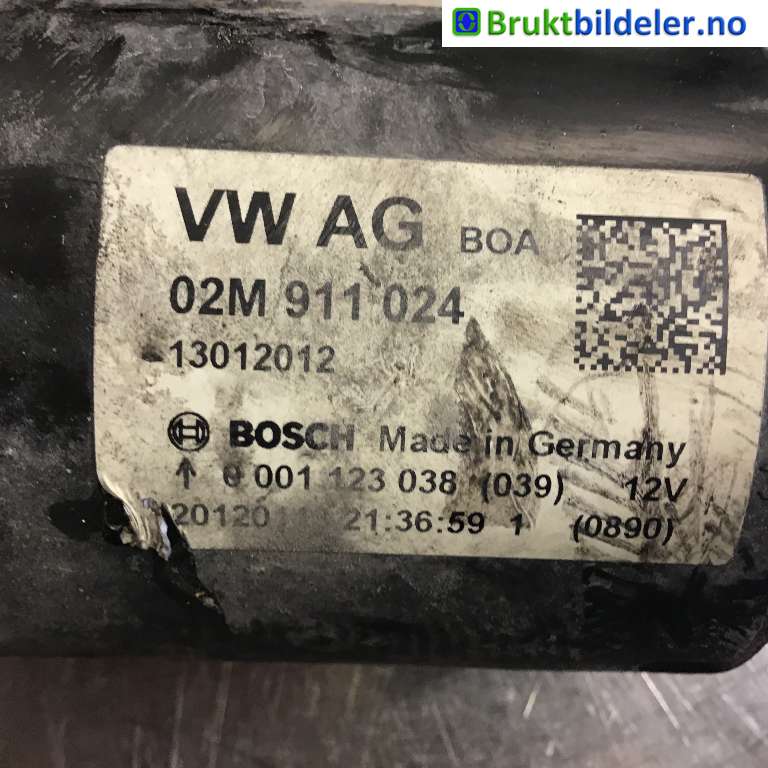 Starter diesel til VW Caddy 2010-2015 (Type III, Fase 2)  (VOLKSWAGEN|02M 911 024|0 001 123 038|)