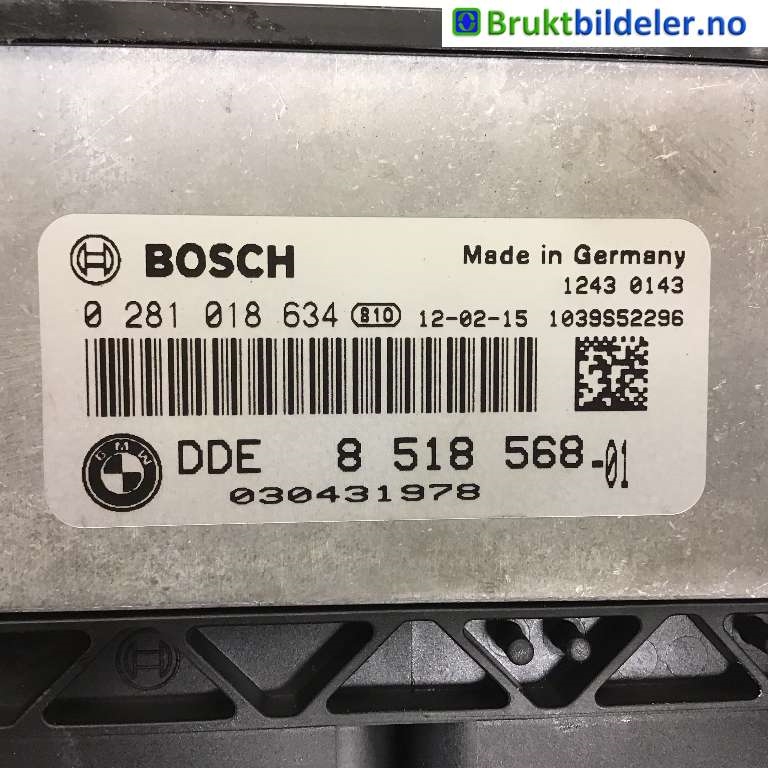Styreenhet motor til BMW 3-Serie 2012-2018 (F30/F31/F34) (F30/F31/F34) (BMW|8 518 568-01|0 281 018 634|)
