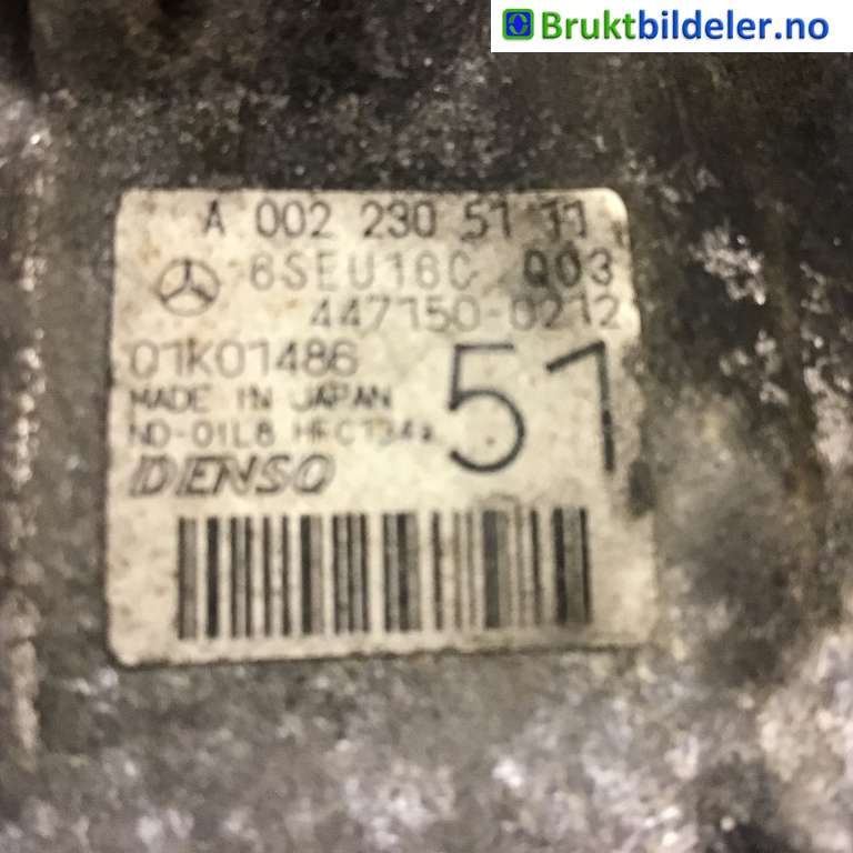 Aircondition kompressor til Mercedes E-Klasse 2006-2009 (Fase 2) (W211) (W211) (MERCEDES|A 002 230 51 11|447150-0212|)