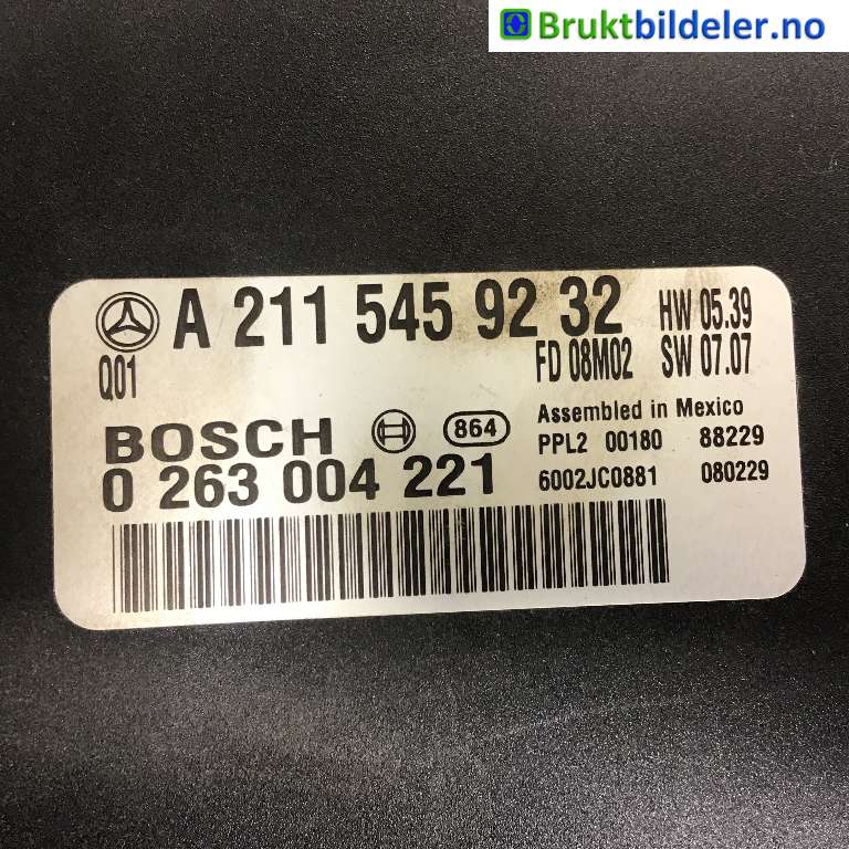 Styreenhet parkering til Mercedes E-Klasse 2006-2009 (Fase 2) (W211) (W211) (MERCEDES|A 211 545 92 32|0 263 004 221|)