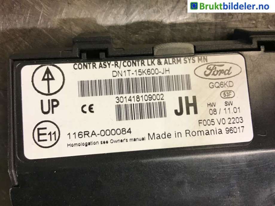 Styreenhet nøkkelfri/keyless til Ford Transit Courier 2018-2023 (Type I, Fase 2)  (FORD|DN1T-15K600-JH|116RA-000084|)