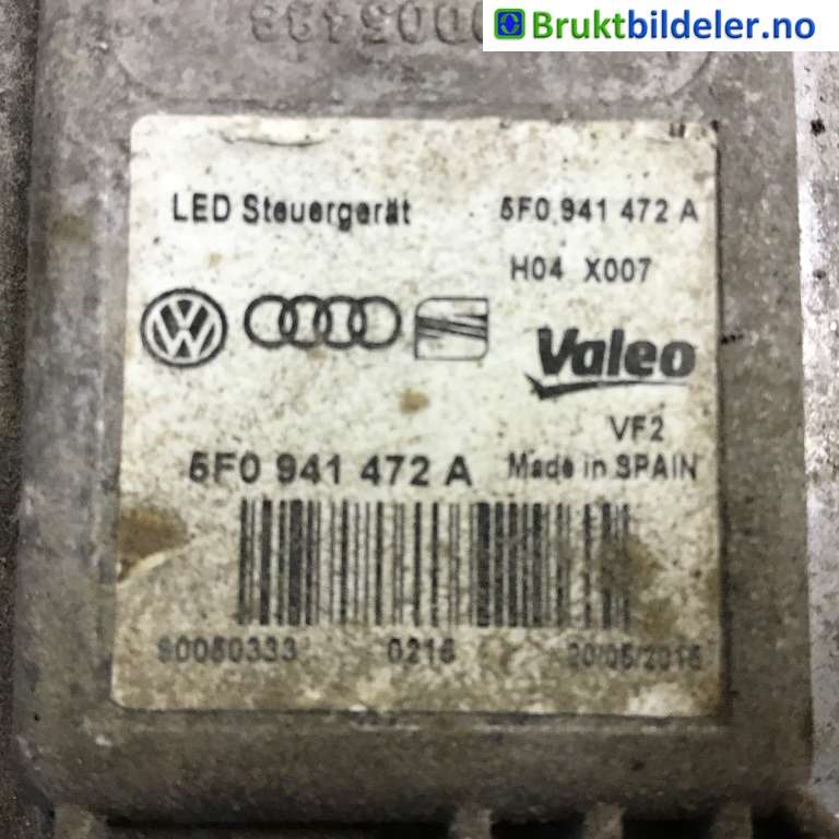 Styreenhet xenon/ballast til VW e-Golf 2014-2017 (Fase 1)  (VOLKSWAGEN|5F0 941 472 A|)