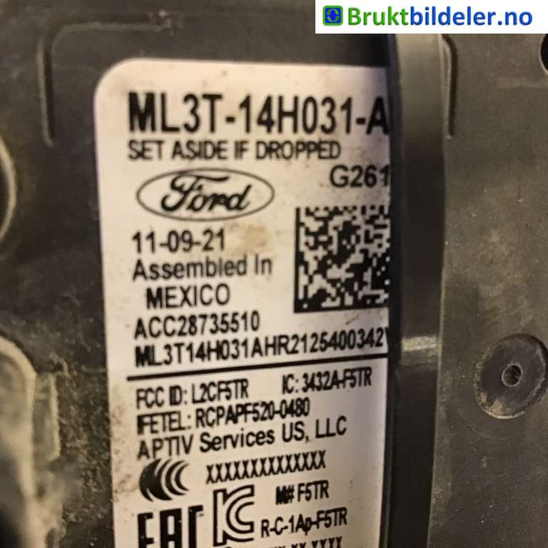 Sensor radar til Ford Mustang Mach-e 2020-->>  (FORD|ML3T-14H031-AK|ACC28735510|ML3T-14H031-AH)