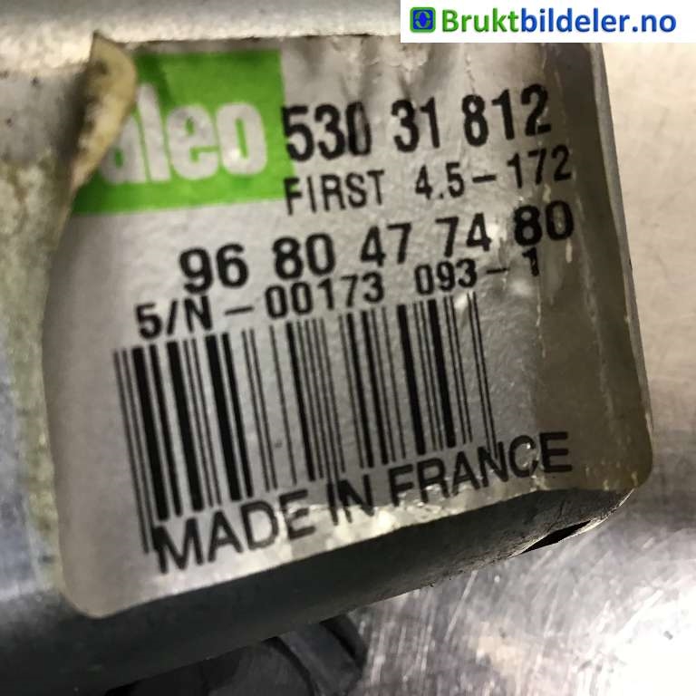 Viskermotor bakrute til Peugeot 5008 2010-2017 (Type I)  (PEUGEOT|9680477480|530 31 812|)