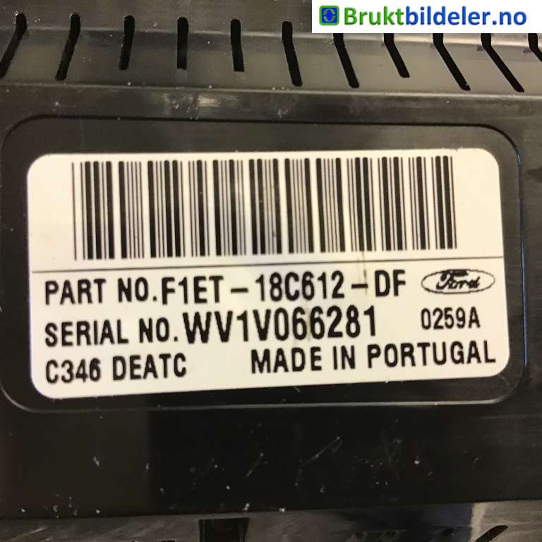Varmeapparat betjening til Ford C-Max 2015-2019 (Type II, Fase 2)  (FORD|F1ET-18C612-DM|WV1V066281|F1ET-18C612-DF)