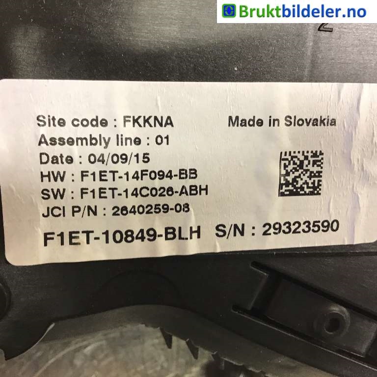 Instrumentpanel til Ford C-Max 2015-2019 (Type II, Fase 2)  (FORD|F1ET-10849-BLX|29323590|F1ET-10849-BLH)