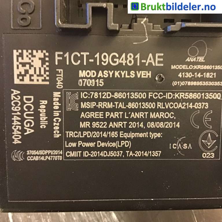 Styreenhet nøkkelfri/keyless til Ford C-Max 2015-2019 (Type II, Fase 2) (FORD|F1CT-19G481-AL|A2C91445404|F1CT-19G481-AE)