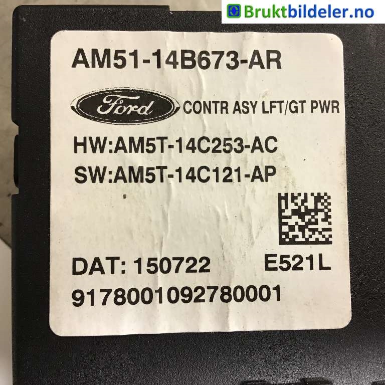 Styreenhet elektrisk bakluke til Ford C-Max 2015-2019 (Type II, Fase 2) (FORD|AM51-14B673-AT|150722|AM51-14B673-AR)