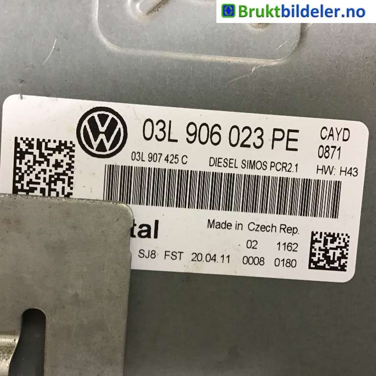 Styreenhet motor til VW Caddy 2010-2015 (Type III, Fase 2)  (VOLKSWAGEN|03L 906 023 PE|)