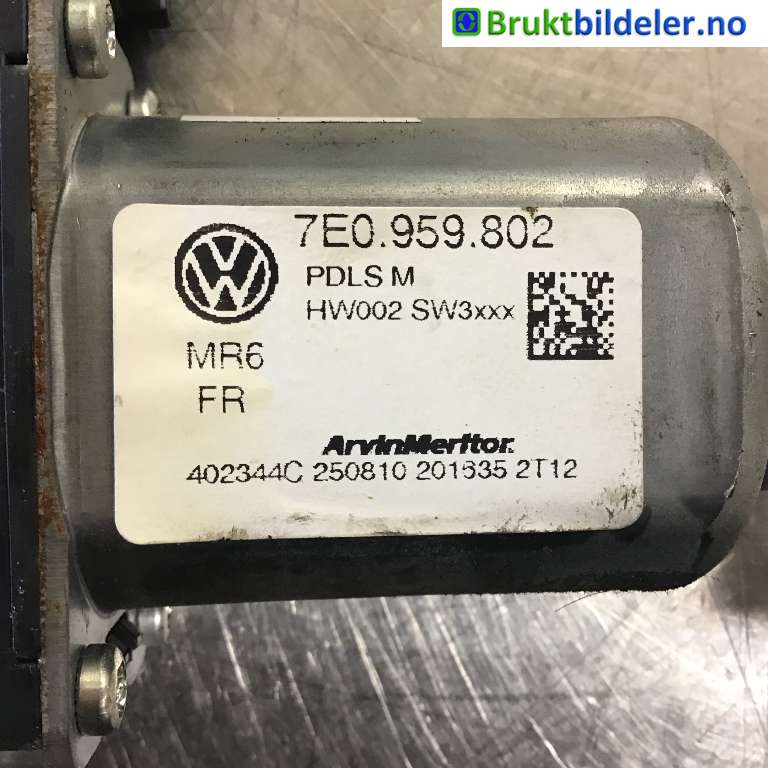 Ruteheis høyre foran til VW Transporter / Caravelle 2009-2015 (Fase 2) (T5) (T5) (VOLKSWAGEN|7E0 959 802|402344C|)