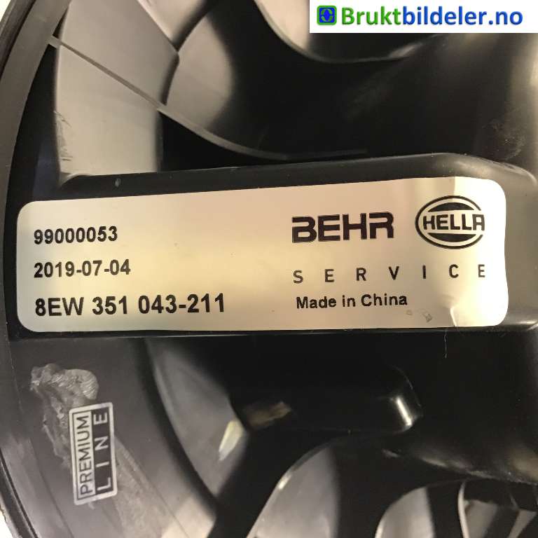 Varmeapparat motor til VW Caddy 2010-2015 (Type III, Fase 2)  (VOLKSWAGEN|1K1 819 015 E|99000053|8EW 351 043 211)