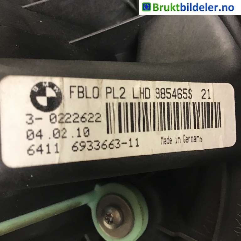 Varmeapparat motor til BMW 1-Serie 2004-2011 (E81/E82/E87/E88) (E81/E82/E87/E88) (BMW|6933663|985465S|FBL02PL2MA)