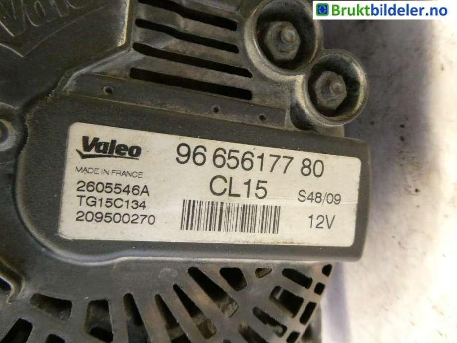 Dynamo til Peugeot 207 2006-2012  (PEUGEOT|9665617780|2605546A|96 656177 80)