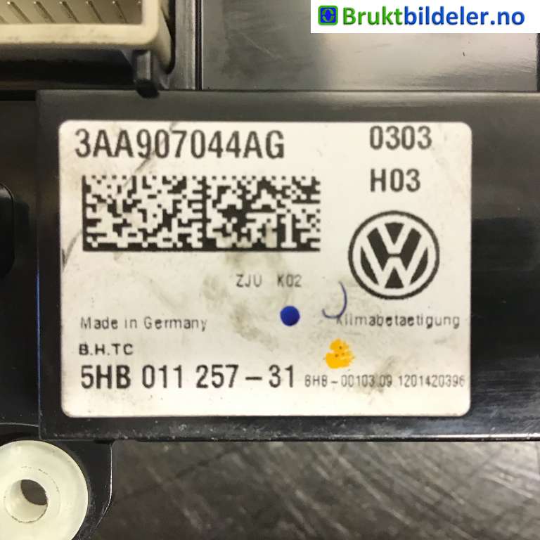 Varmeapparat betjening til VW Scirocco 2008-2013  (VOLKSWAGEN|3AA 907 044 BB|5HB 011 257-31|3AA 907 044 AG)