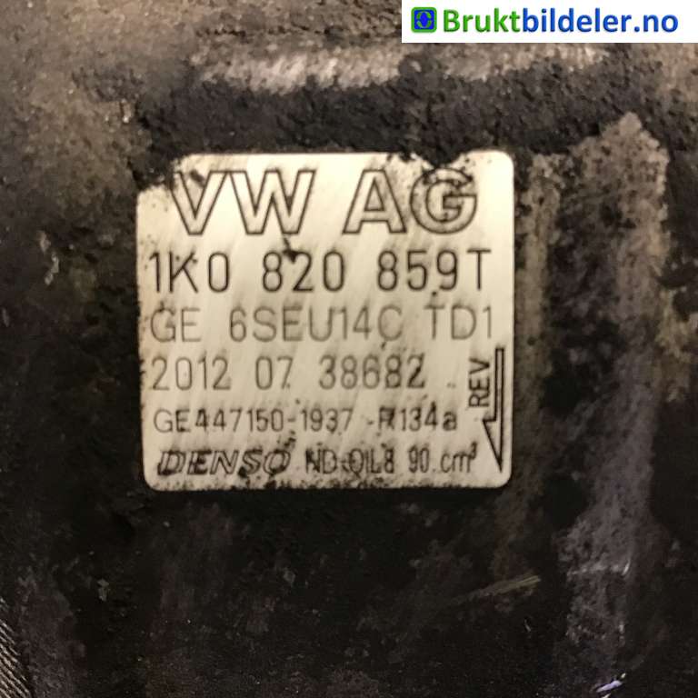 Aircondition kompressor til VW Scirocco 2008-2013  (VOLKSWAGEN|1K0 820 859 T|447150-1937|)