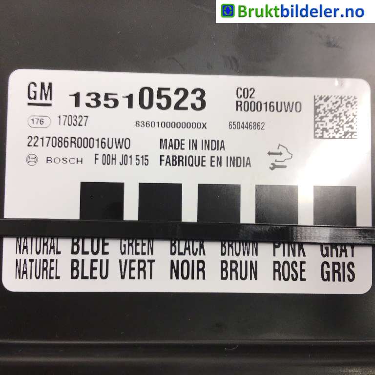 Styreenhet comfort (BCM) til Opel Mokka 2012-2016 (Type I, Fase 1)  (OPEL|13510523|F 00H J01 515|)