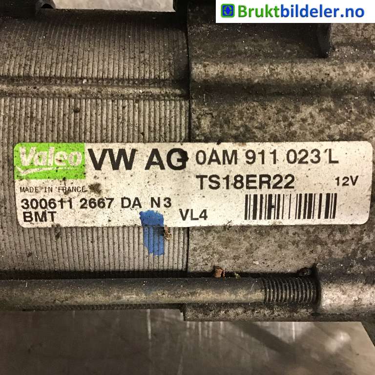 Starter diesel til VW Caddy 2010-2015 (Type III, Fase 2)  (VOLKSWAGEN|0AM 911 023 H|TS18ER22|)