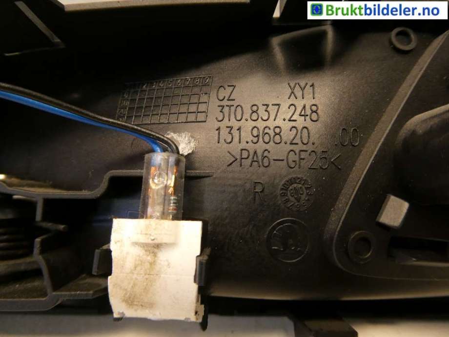 Dørhåndtak inv høyre foran til Škoda Superb 2008-2015 (Type II) (SKODA|3T0 837 248||3T0.837.248)