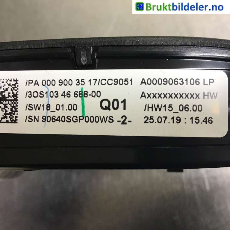 Tak konsoll til Mercedes C-Klasse 2018-2021 (Fase 2) (W205) (W205) (MERCEDES|A 000 900 35 17|103 46 688-00|)
