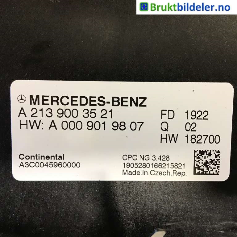 Styreenhet girkasse til Mercedes C-Klasse 2018-2021 (Fase 2) (W205) (W205) (MERCEDES|A 213 900 35 21|A3C0045960000|)