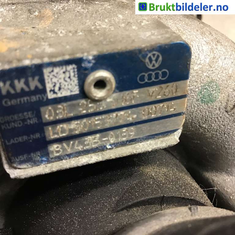 Turbo til VW Golf VI 2008-2012  (VOLKSWAGEN|03L 253 016 F|BV43B-0139|)