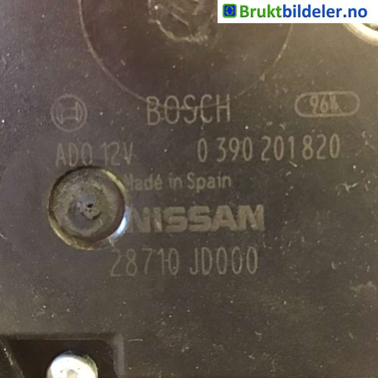 Viskermotor bakrute til Nissan Qashqai 2010-2014 (Type I, Fase 2)  (NISSAN|28710JD000|0 390 201 820|)