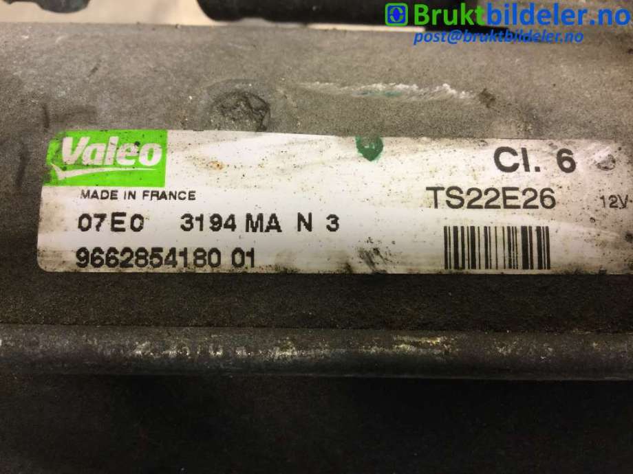Starter diesel til Citroën Berlingo 2008-2015 (Type II, Fase 1)  (CITROEN|9662854180 02|)