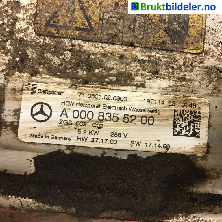 Motorvarmer elektrisk til Mercedes C-Klasse 2018-2021 (Fase 2) (W205) (W205) (MERCEDES|A 000 835 52 00|71.0301.02.0300|)