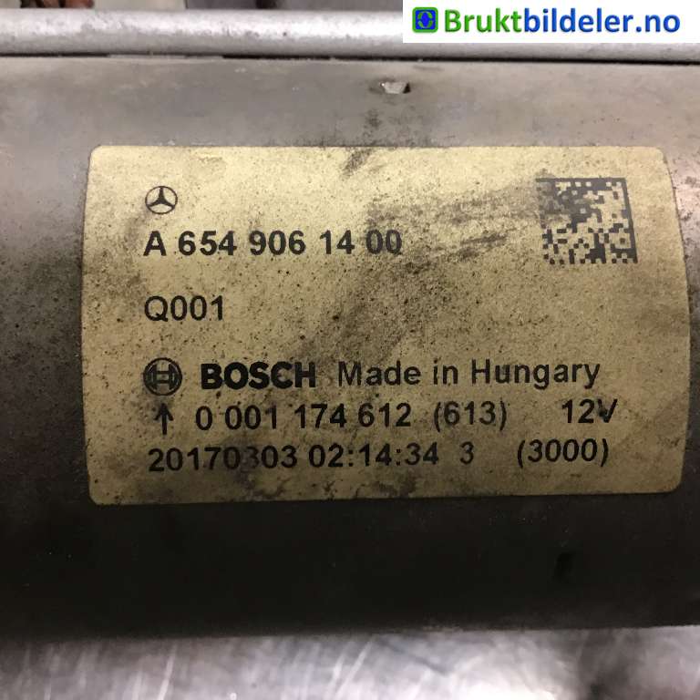 Starter diesel til Mercedes E-Klasse 2016-2023 (W213) (W213) (MERCEDES|A 654 906 14 00|0 001 174 612|)