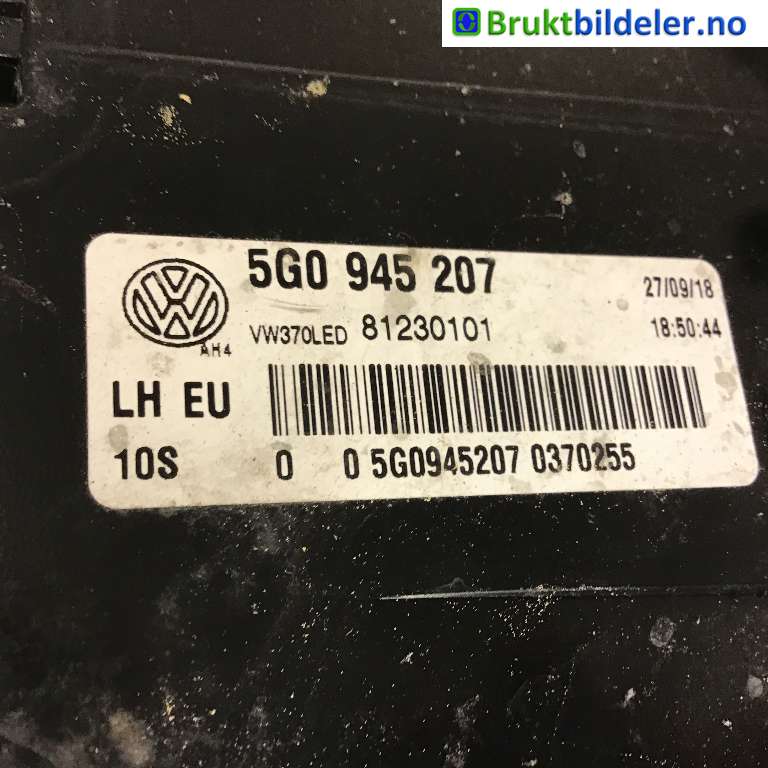 Baklykt venstre til VW e-Golf 2014-2017 (Fase 1)  (VOLKSWAGEN|5G0 945 207|81230101|)