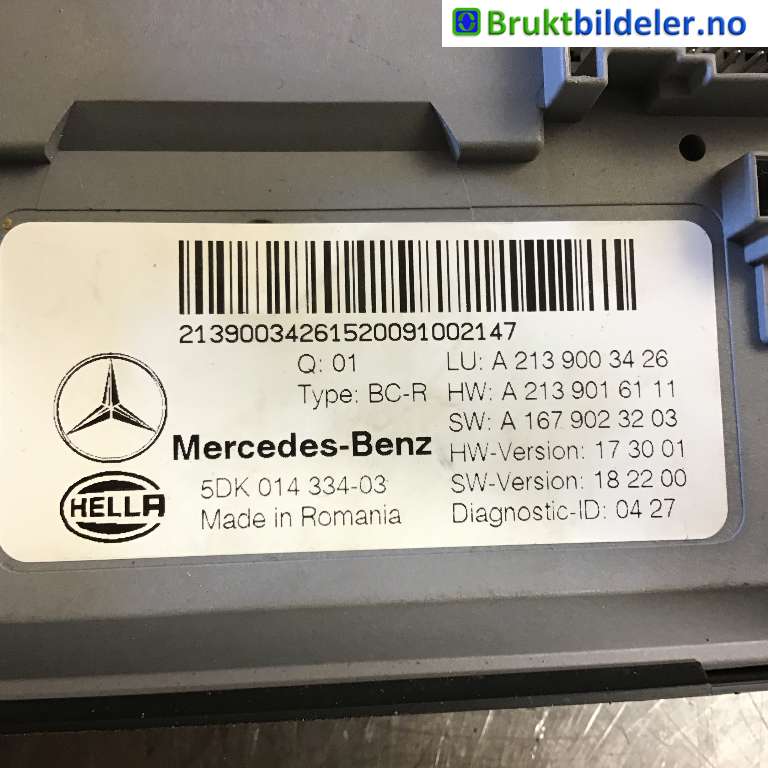 Styreenhet diverse til Mercedes E-Klasse 2016-2023 (W213) (W213) (MERCEDES|A 213 900 34 26|5DK 014 334-03|)