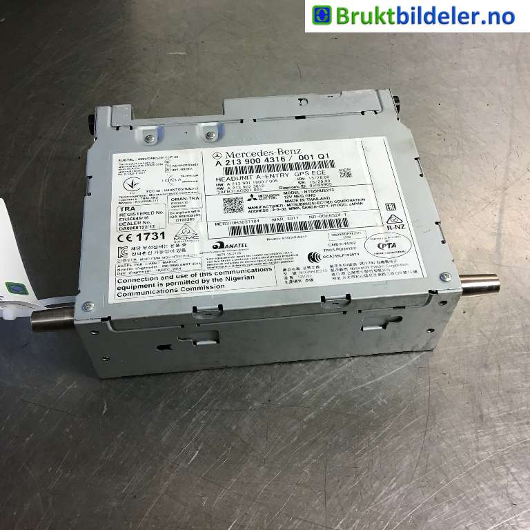 Bilstereo til Mercedes E-Klasse 2016-2023 (W213) (W213) (MERCEDES|A 213 900 43 16|3AFB31AC001 005|)