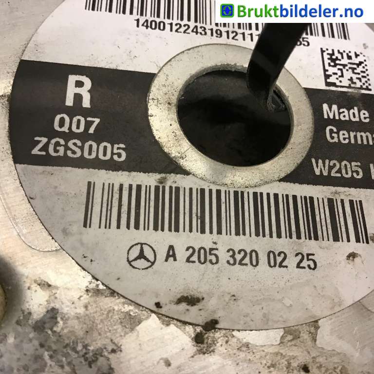 Fjær bak spiralfjær til Mercedes E-Klasse 2016-2023 (W213) (W213) (MERCEDES|A 205 320 02 25|Q07 ZGS005|)