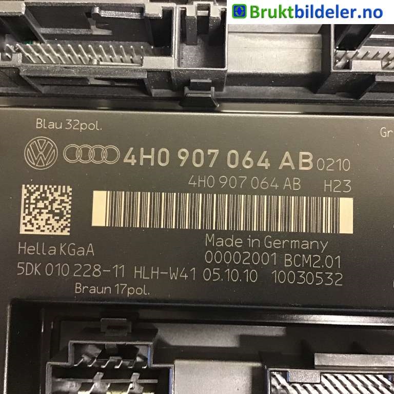 Styreenhet comfort (BCM) til Audi A8 2010-2013 (Type III, Fase 1)  (AUDI|4H0 907 064 AB|5DK 010 228-11|)