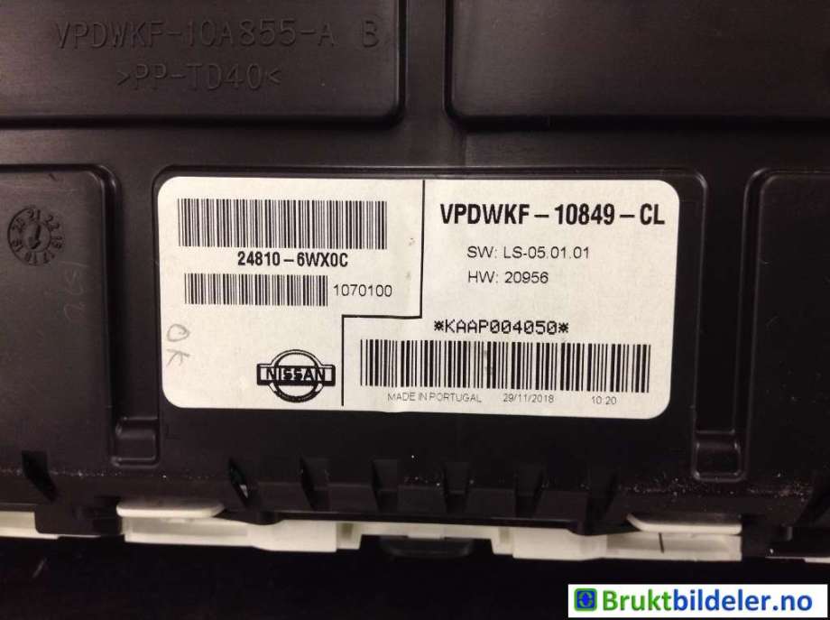 Instrumentpanel til Nissan E-NV200 2014-->>  (NISSAN|248106WX0C|VPDWKF-10849-CL|248106WX0D)