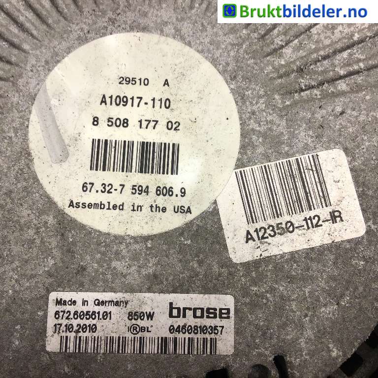 Kjølevifte til BMW X5 2007-2013 (E70) (E70) (BMW|17 42 8 618 241|67260561.01|8 508 177 02)