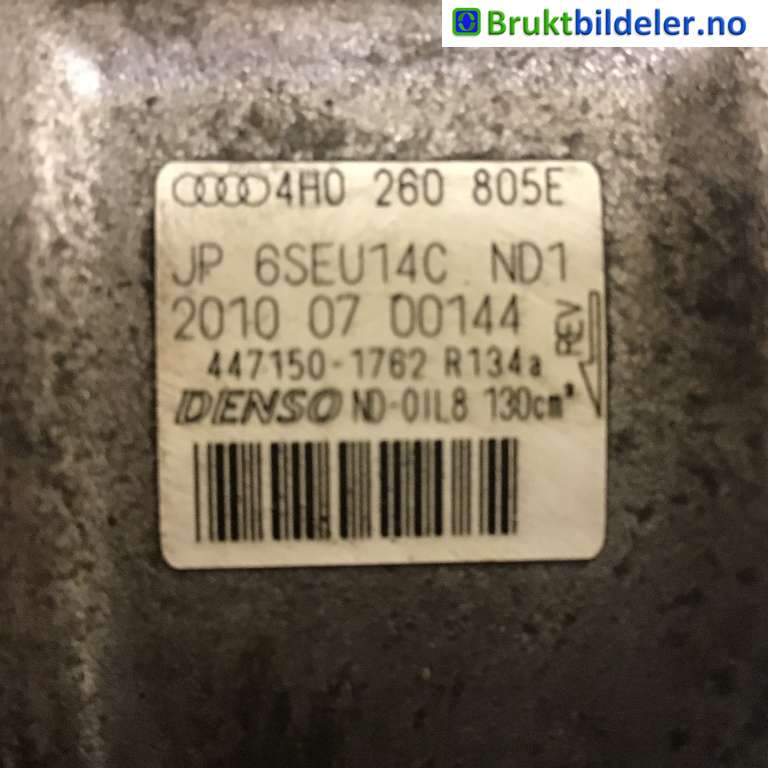Aircondition kompressor til Audi A8 2010-2013 (Type III, Fase 1)  (AUDI|4H0 260 805 E|447150-1762|)