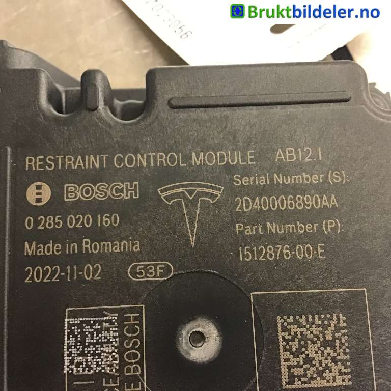 Airbag elektronikk til Tesla Model Y 2021-2024 (Type I) (1512876-00-E|0 285 020 160|)