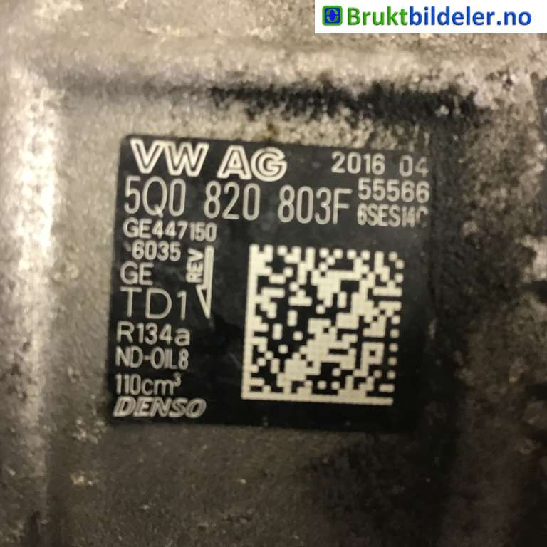 Aircondition kompressor til VW Golf VII 2012-2017 (Fase 1)  (VOLKSWAGEN|5Q0 820 803 F|GE447150-6035|)